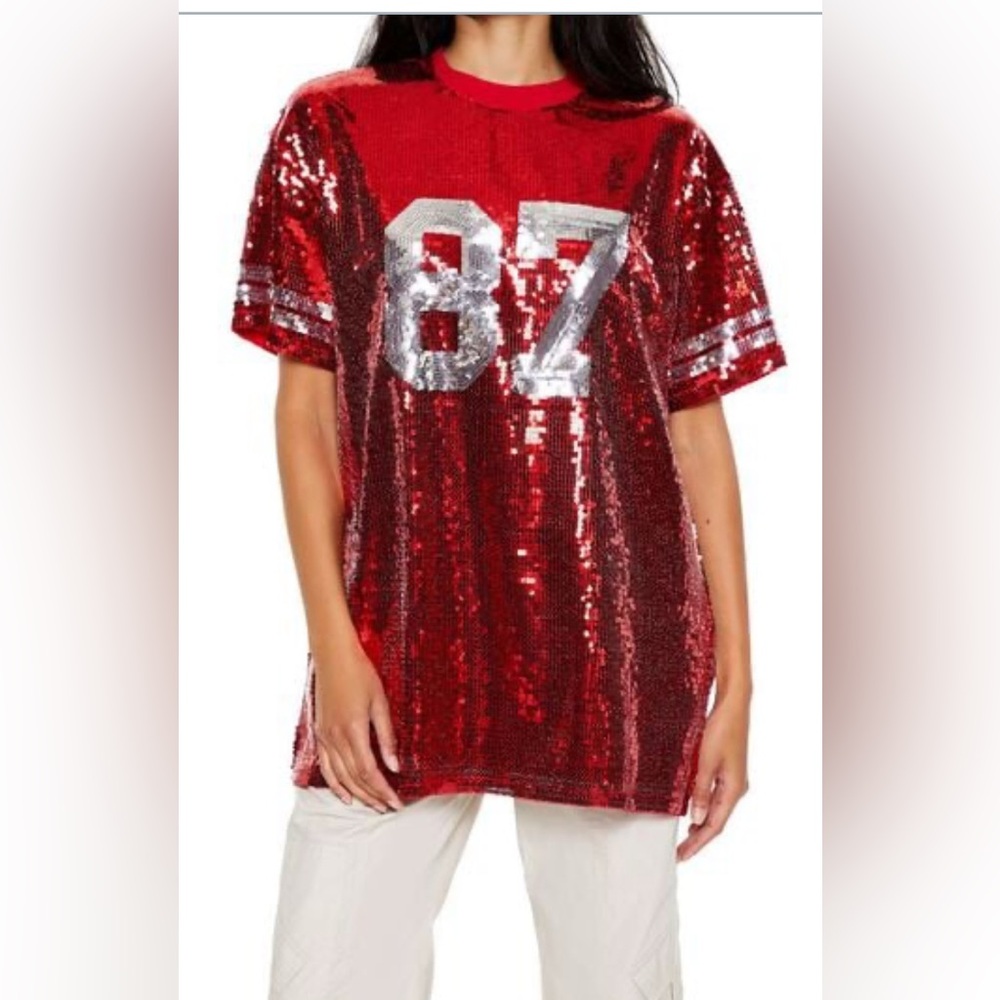 Forever 21 | Sequin Varsity Tunic | “87” Graphic | Size Medium |